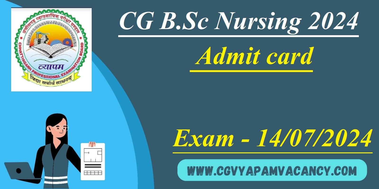CG B.Sc Nursing Admit card 2024