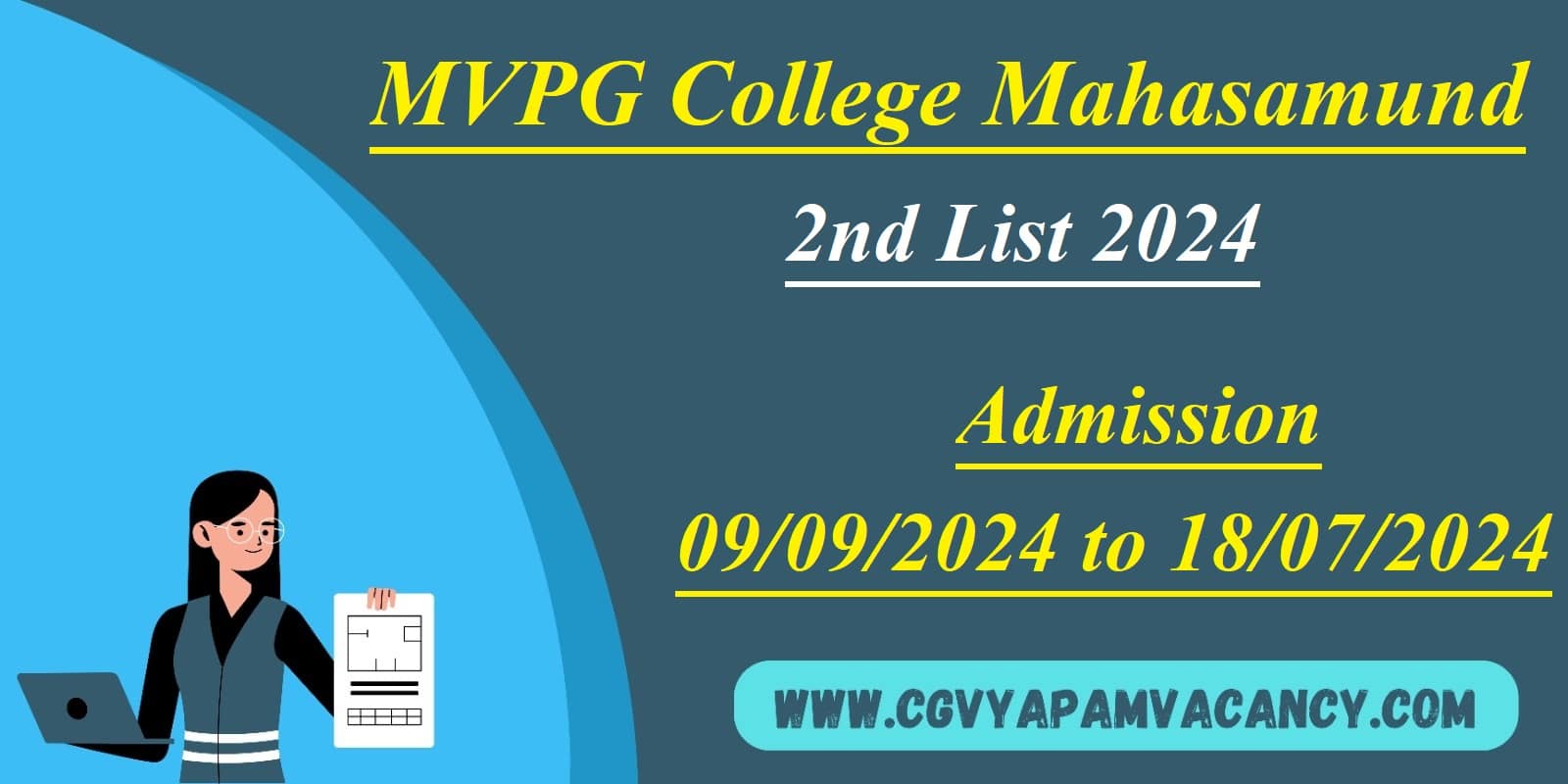 MVPG College Mahasamund For Admission 2nd List 2024